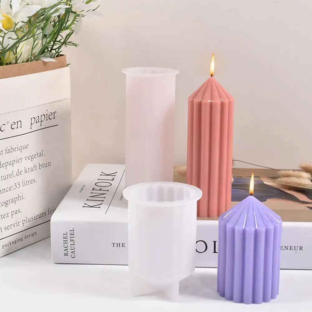 3D Striped Pointed Circular Vertebral Body Silicone Candle Mold DIY Handmade Resin Soap Making Supplies Cake Baking Mold Decor