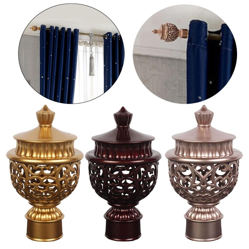 Hollow Out Durable Plastic Curtain Rod Cap Drapery Rail Ends Curtain Rod Head Curtain Accessories