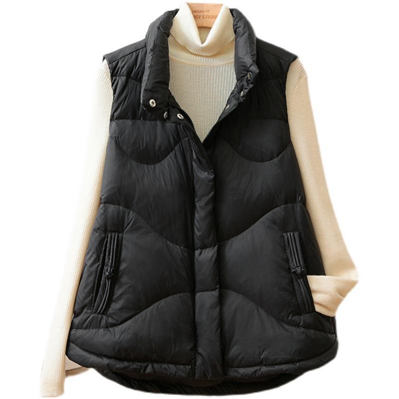 Зимний новый пуховый жилет, свободный жилет с пряжкой, куртка для женщин