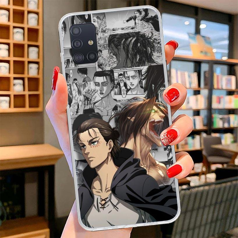 Attack Anime Cover Phone Case For Samsung Galaxy A12 A22 A32 A52 A72 A02S Phone Case Note 20 Ultra 10 S10 Plus A51 A71 A50S A20S