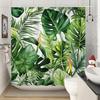 1pc Green Leaf Shower Curtain Tropical Plant Palm Leaf Green Leaf Flower Modern Minimalist Style Pattern Polyester Fabric