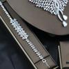 Комплект свадебных украшений из корейского циркона: 3A Fashion Wings ожерелье и аксессуары к платью - комплект из четырех предметов для свадеб и ужинов