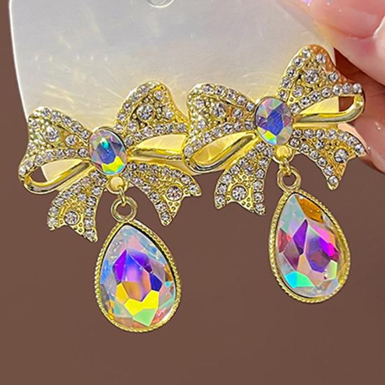 Стильные серьги-гвоздики из искусственного кристалла в виде капли воды, элегантные декоративные