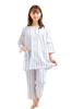Thin and Cool Willow Striped Open Suitable for Early Summer and Room Wear 12500 [K's Eye] Women's Pajamas, Summer, 100% Skin-friendly Cotton, Fabric,