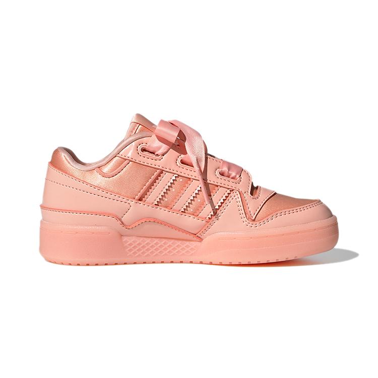 adidas Оригинальные FORUM Сатиновые Низкие Кроссовки с Амортизацией, Износостойкие Низкие Кеды для Скейтборда Розовые Детские Возраст 3-7 Лет FY8821