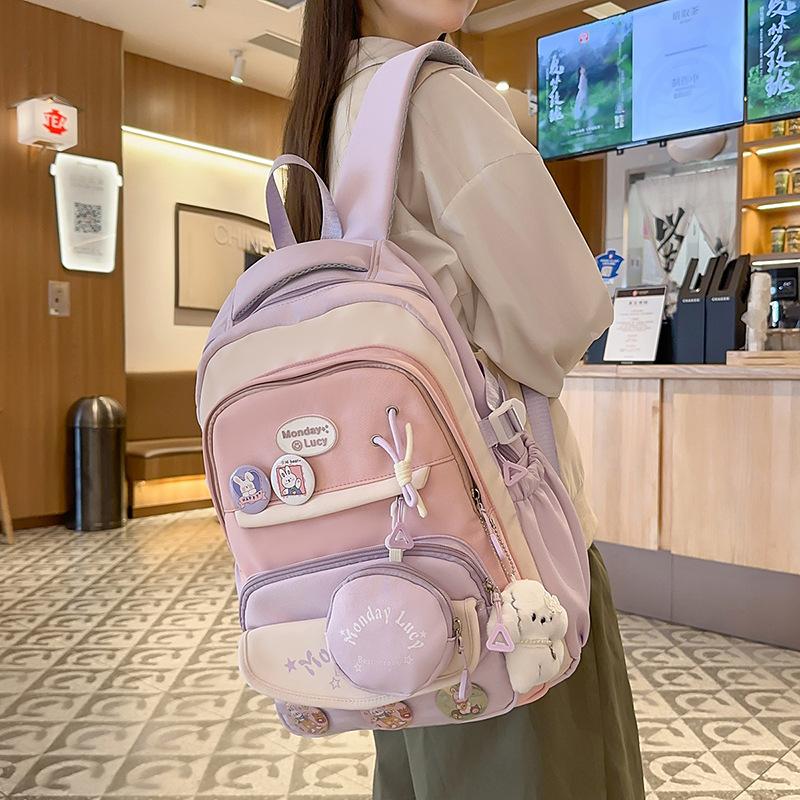 Cute Niche Small Fresh Junior High School Students Large Capacity Schoolbag High School Students Fashion Leisure Trend Foreign Style Backpack