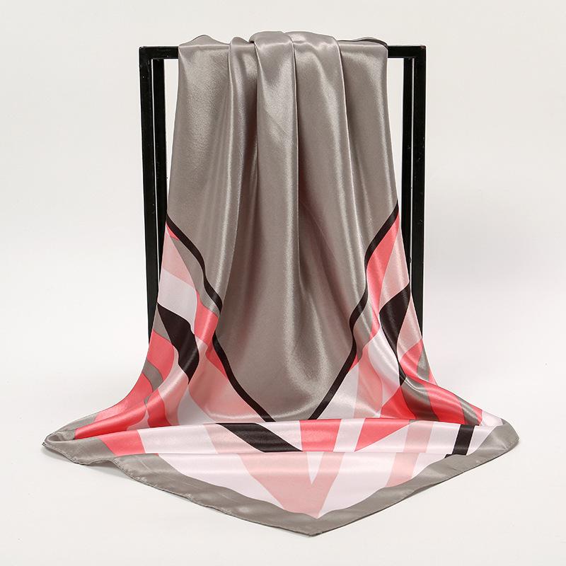 Spring and Autumn Women's Cashew Print Square Scarf Fashion Commuting Versatile Headscarf Stained Rose Square Scarf