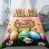 Мягкий пододеяльник с принтом пасхальных яиц и мультяшным кроликом для малышей, комплект постельного белья Twin King Queen Size, микрофибровый пододеяльник
