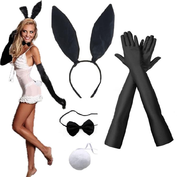 Хэллоуин Вечеринка Обруч для волос Милый Заячьи ушки Повязка на голову Маскарадный костюм