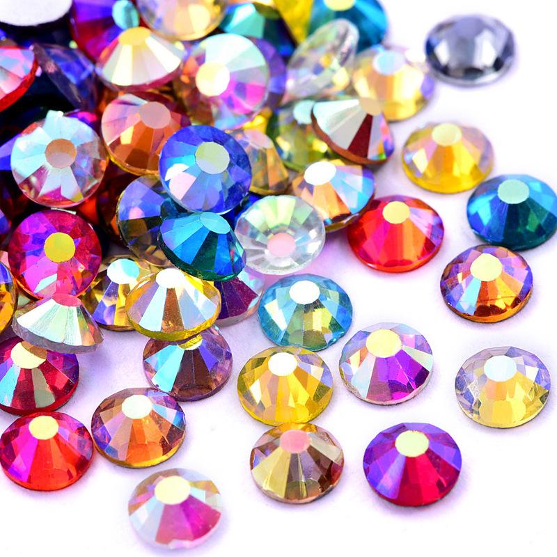 Стразы для дизайна ногтей, хрустальные стеклянные аксессуары, сделай сам, дрель с плоским дном, чехол для мобильного телефона, разноцветные, аксессуары Guomao A, аксессуары