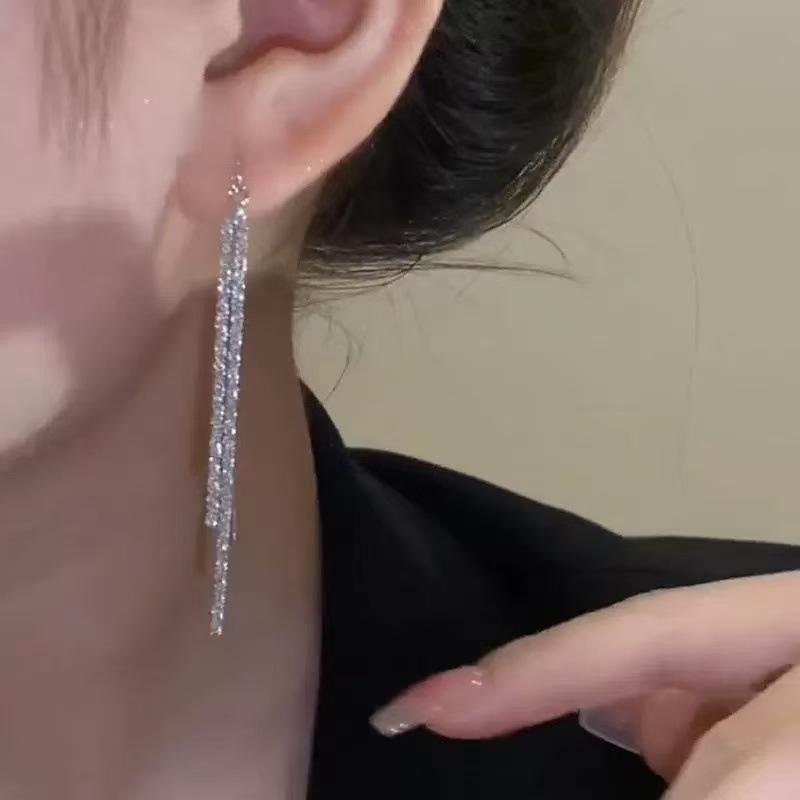 Элегантные серьги-продевки с кисточками из гипсофилы: Шикарный, Изысканный, Ослепительный, Длинный дизайн для женщин