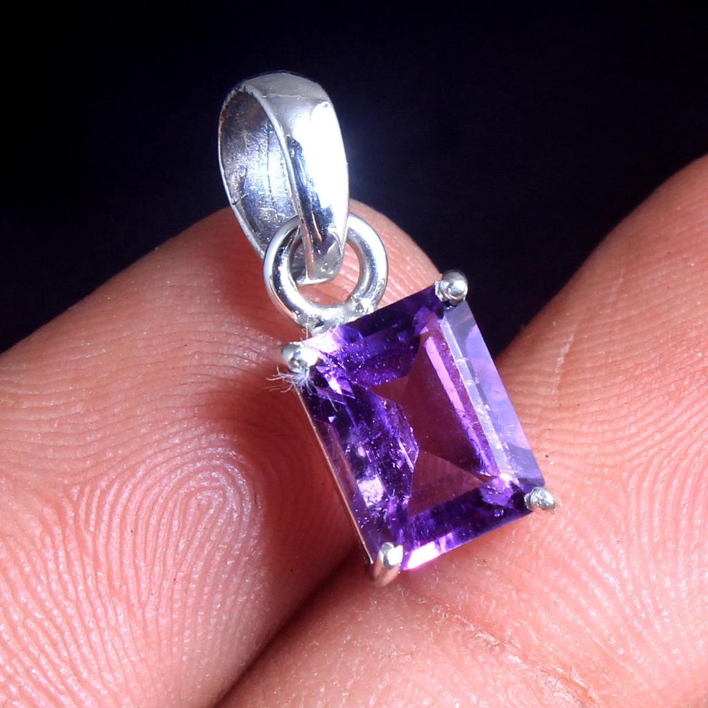 Blue Topaz Emerald Amethyst Black Onyx Pendant 925 Sterling Silver Fine Jewelry Women Pendant