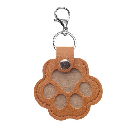 Брелок в виде лапки из искусственной кожи, сувенир с шерстью питомца, шарм в виде лапки, ключ