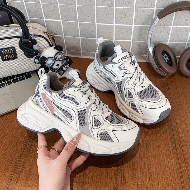 Sports Shoes Women Sneakers Spring New Style, Thick Sole Height Increasing, Versatile And Walking Shoes Casual Sports Shoes