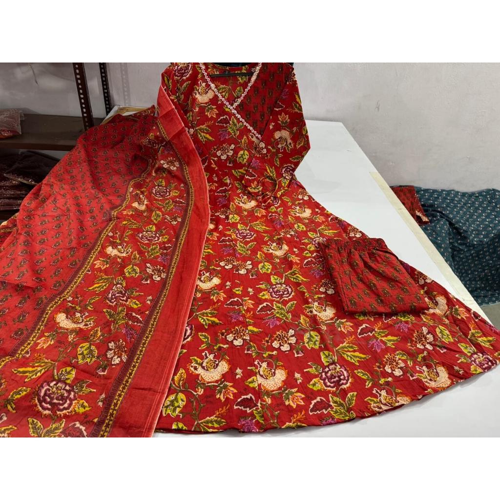 Индийская женская верхняя туника курти брюки дупатта дизайнерский комплект праздничная одежда костюм анаркали VF-3003