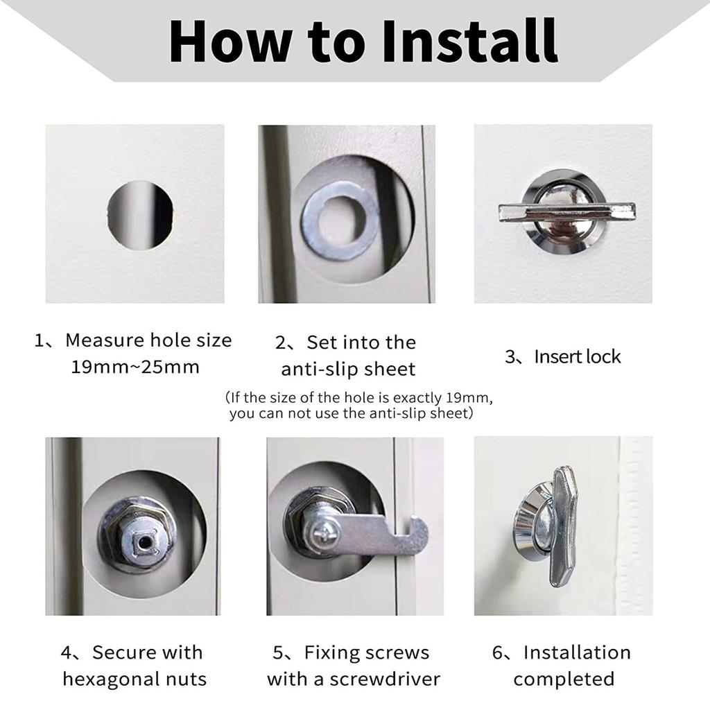 Keyless Thumb Turn Cam Lock Latch 1inch/5/8 Inch Offset Steel Lock Thumb Operate Cabinet Lock for Cabinet Mailbox Drawer