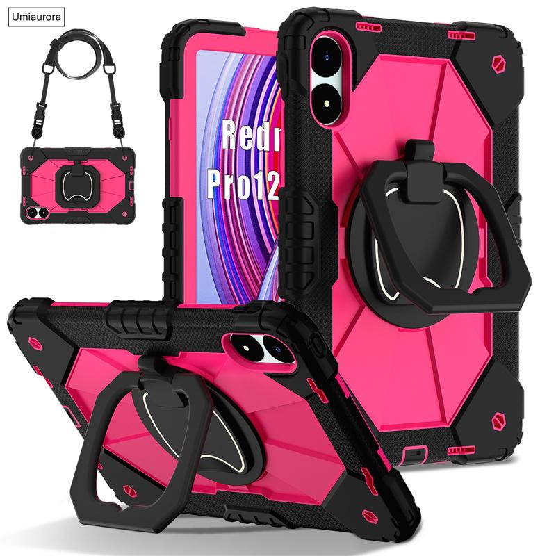 For Xiaomi Redmi Pad2 11" SE 8.7 Pro 12.1" POCO Pad 12.1 Inch Shockproof PC Rugged Tablet Case Pull Ring Stand Strap Cover Funda