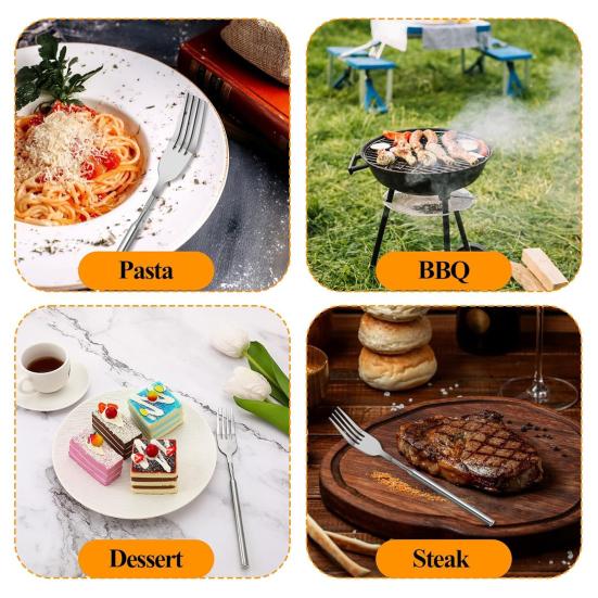 Телескопическая вилка, телескопическая ложка, нержавеющая сталь, нож для гриля, выдвижная, 8,7–25,4 дюйма, столовые вилки, устойчивые к ржавчине, столовые приборы для барбекю, десертов, фруктов