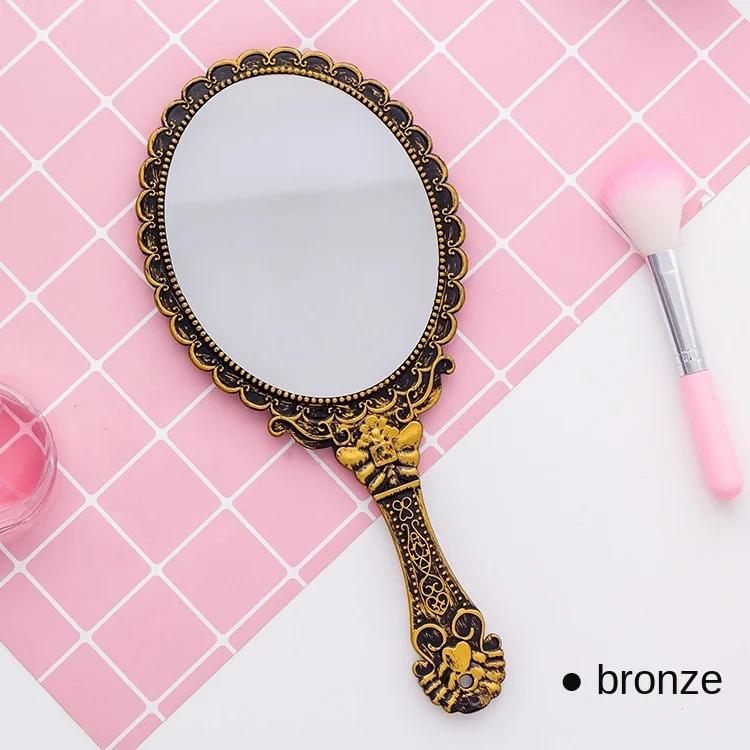 Ручное зеркало для макияжа, винтажное резное зеркало для макияжа, карманное зеркало, косметическое компактное зеркало для женщин
