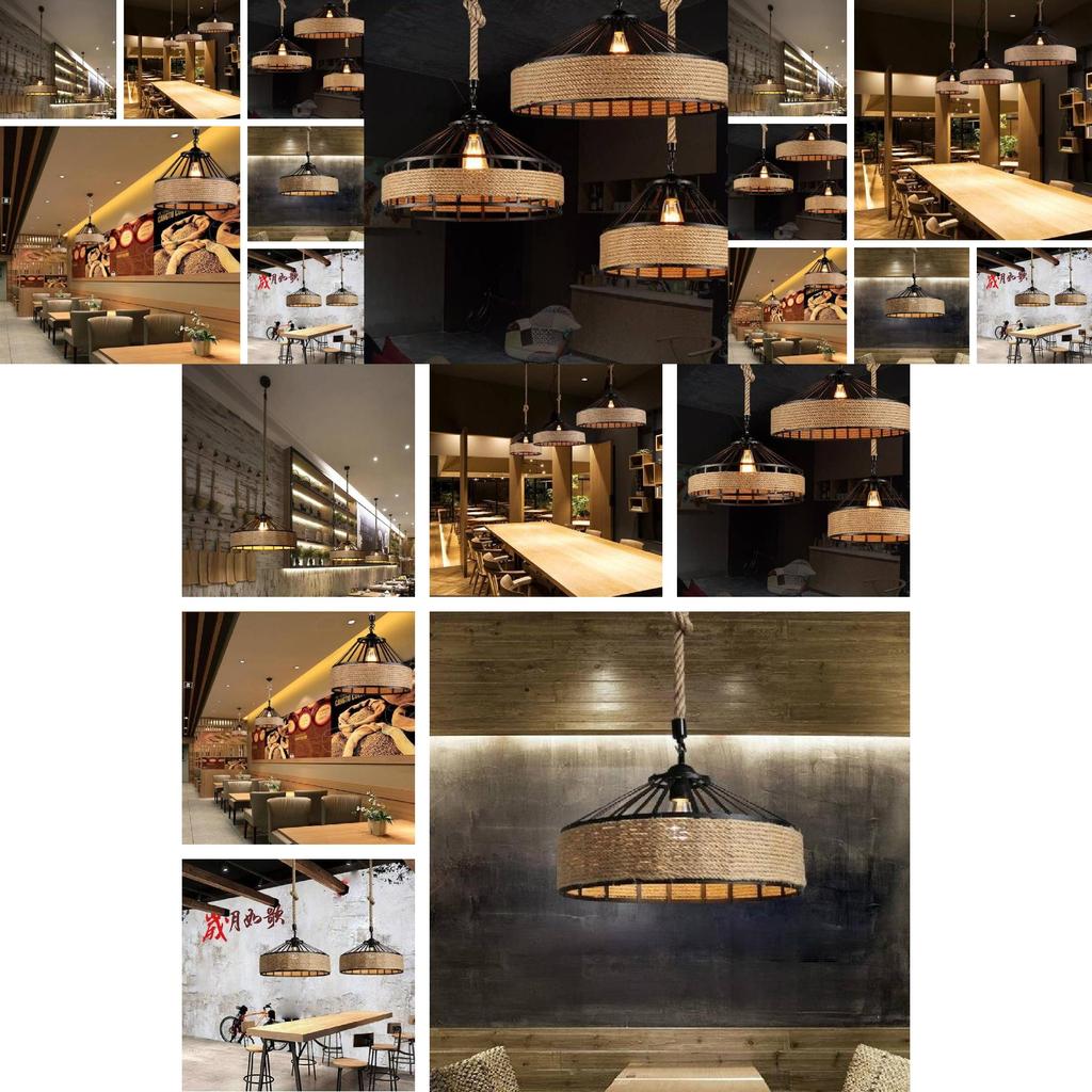 Винтажный американский кантри веревочный подвесной светильник для деревенского декора столовой и кафе