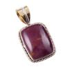Natural Mookaite Gemstone 925 Solid Sterling Silver Two Tone Pendant 1.25'' B8g49