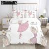 Cartoon Ballet Girl 3D Printed Bedding Set Duvet Covers Pillowcases Comforter Bedding Set Bedclothes Bed Linen