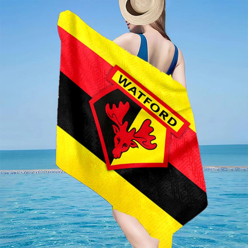 1PC Wat-ford Football Crest Beach Towel - Soft, Absorbent Microfiber, Lightweight, Ideal for The Beach, Parties, Travel, Camping fan gifts