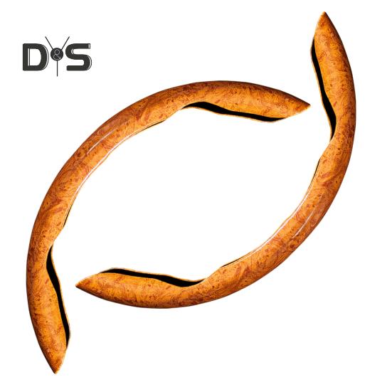 2 шт., чехол на руль с текстурой древесины, противоскользящий, без запаха, термостойкий, универсальный, подходит из искусственной кожи, рукава на руль автомобиля