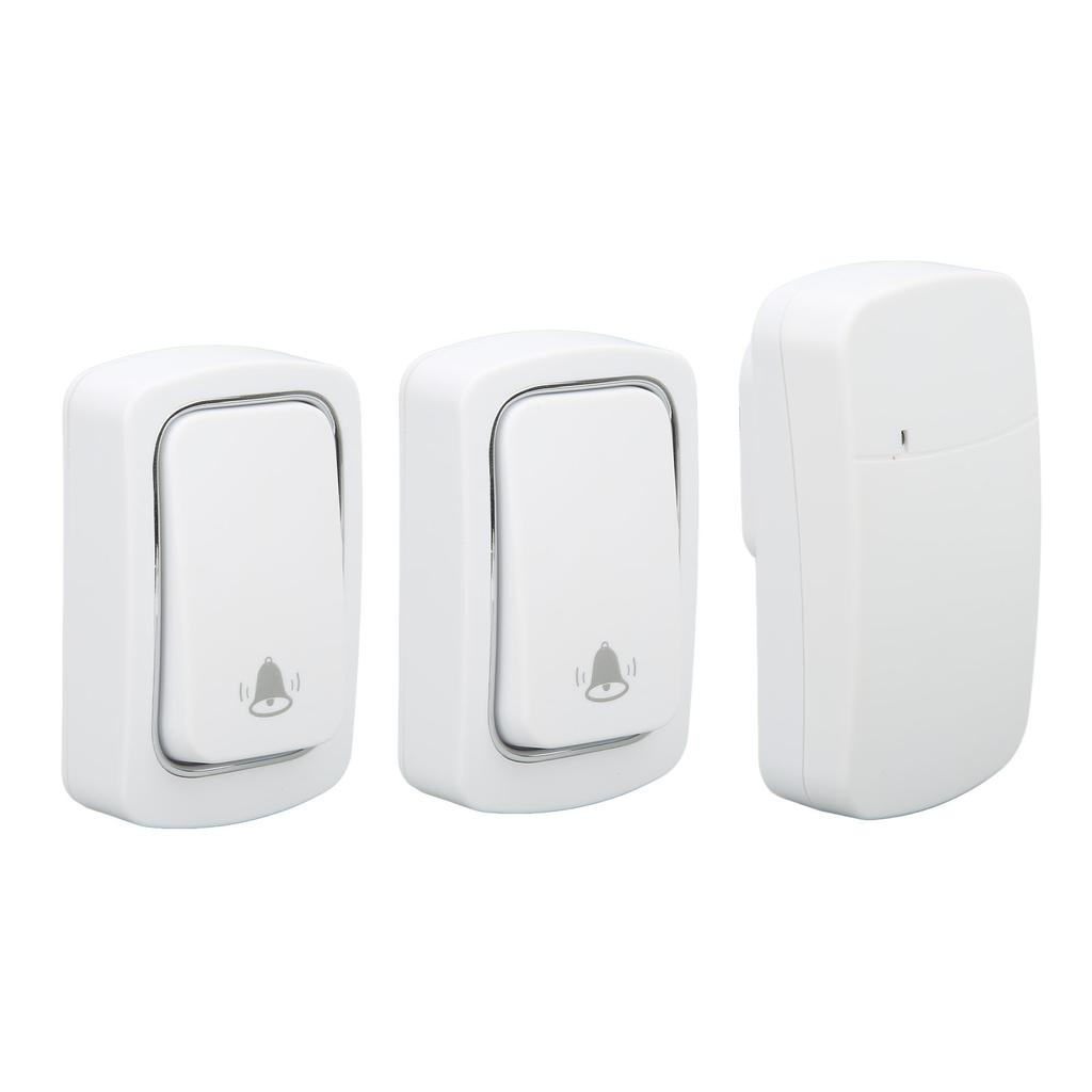 Self Powered Doorbell Set 2 Transmitter Long Range 38 Ringtones Battery Free for Home Villa AC