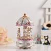Luxury Dream 3-Horse Rotating Carousel Merry-go-round Windup Music Carousel with Colorful Color Change LED Luminous Light