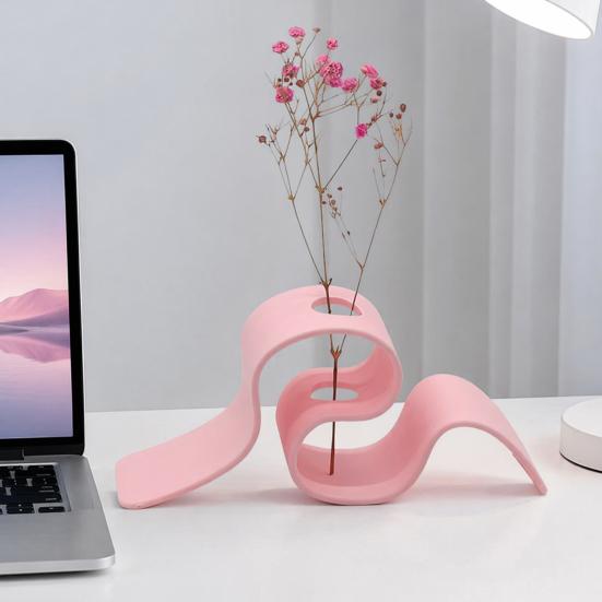 Креативная подставка для растений 3D-печать, подставка для сушеных цветов, изогнутая ваза-лента, декоративный держатель, контейнер для спальни, искусственная стойка для гостиной