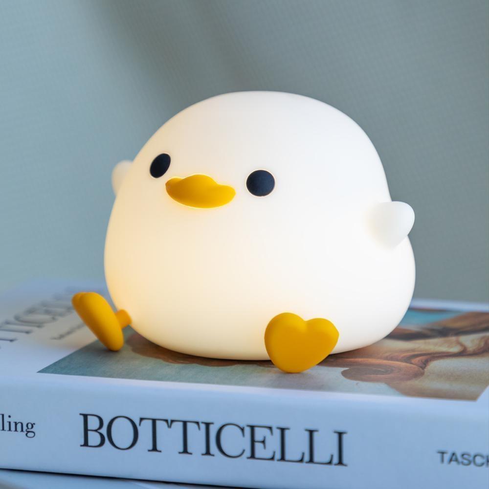Cartoon Duck Night Light Usb Rechargeable Bedroom Bedside Night Lamp Gift Birthday Dimmable Soft Led Decoration