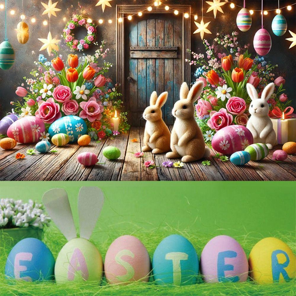 Cartoon Easter Photography Backdrop 180*110cm Easter Hanging Banner Photography Props