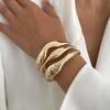 Salircon Хип-хоп Полые Гладкие Браслеты-манжеты для Женщин Винтажные Панк Золотой Цвет Геометрические Браслеты Парные Вечеринка Украшения Подарки