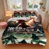 3Pcs Attack Titans Bedding Set Soft Fabric Duvet Cover Pillowcases Home Christmas Xmas Halloween Gift 1 Duvet Cover 2 Pillowcase L1117