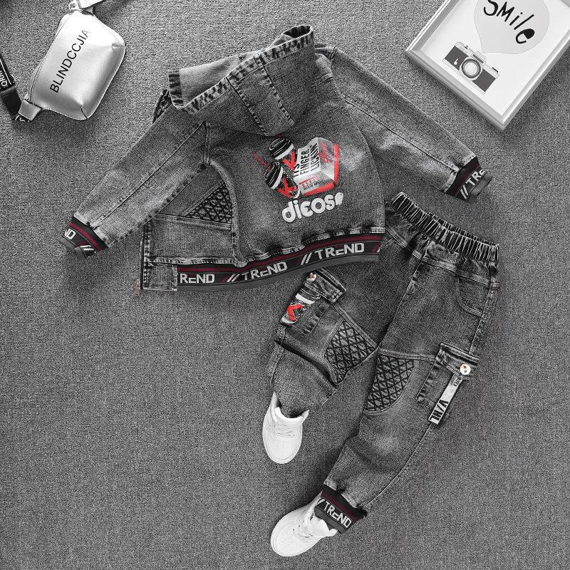 Children's Clothing Boys Spring Suit Denim Boy Jacket Pants Two-piece Suit