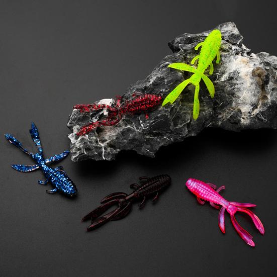 10Pcs Shrimp Soft Bait Fishing Lure Realistic Looking Vibrant Color Streamlined Shape Artificial Shrimp Lure Bait Fishing Gear10[cs