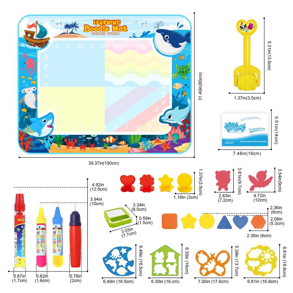 Children's Water Painting Canvas, Clear Doodle Mat, Early Education Toy, Multiple Styles