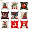 Luxurious Christmas Pillow Case Glitter Cotton Linen Sofa Throw Cushion Cover For Cozy Living