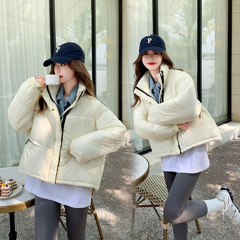 Джинсовая планка с отстрочкой, искусственная куртка из двух предметов на хлопковой подкладке, короткое теплое пальто с толстым вертикальным воротником и толстым вертикальным воротником