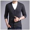 Весна Осень Черный Красивый Модный Вязаный Кардиган Мужской Среднего Возраста Корейская Куртка На Пуговицах Свободный Свитер Тренд