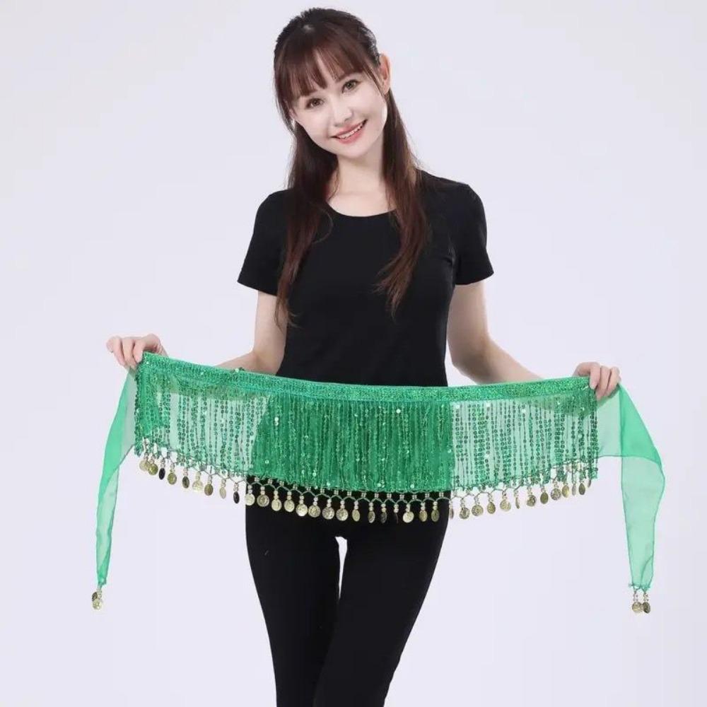 Comfortable Fringes Hip Scarf Sequins Waist Chain Stylish Belt Waist Skirt Yoga-Friendly