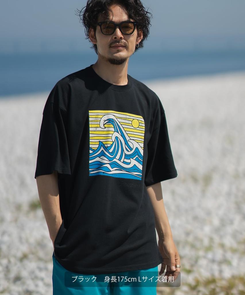 IMPROMES Casual SIDEWAYSTANCE Men's Wave Short Sleeve T-Shirt, White