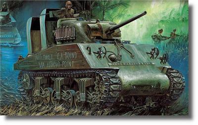 Academy 1/35 M4A2(75) Пластиковая модель танка Шерман Тихоокеанского театра военных действий 13562