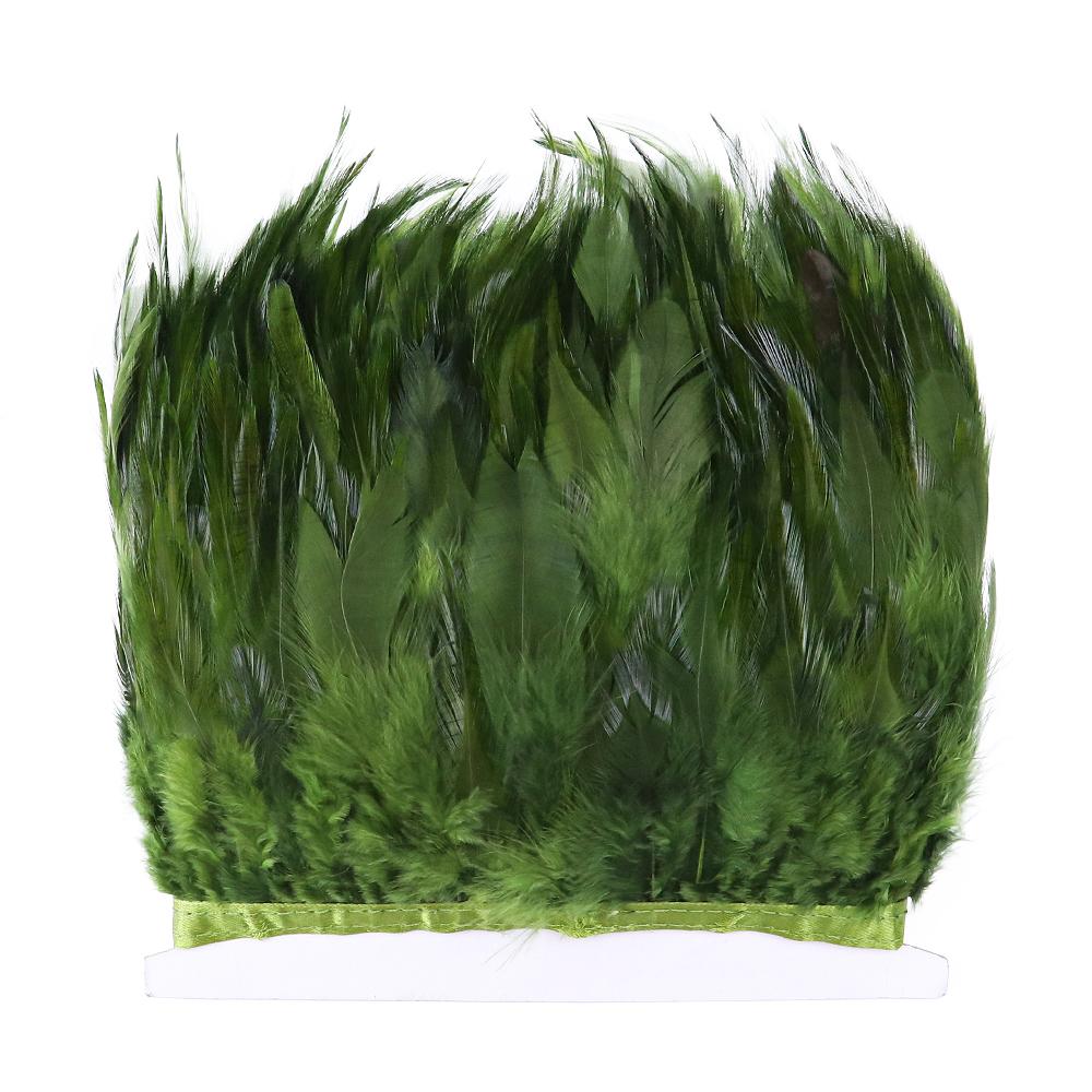 Feather4-6inch High Quality Chicken Feathers Trim Fringe 1meter Mint Green Rooster Feather Ribbon Wedding Dress Creative Crafts Plumes