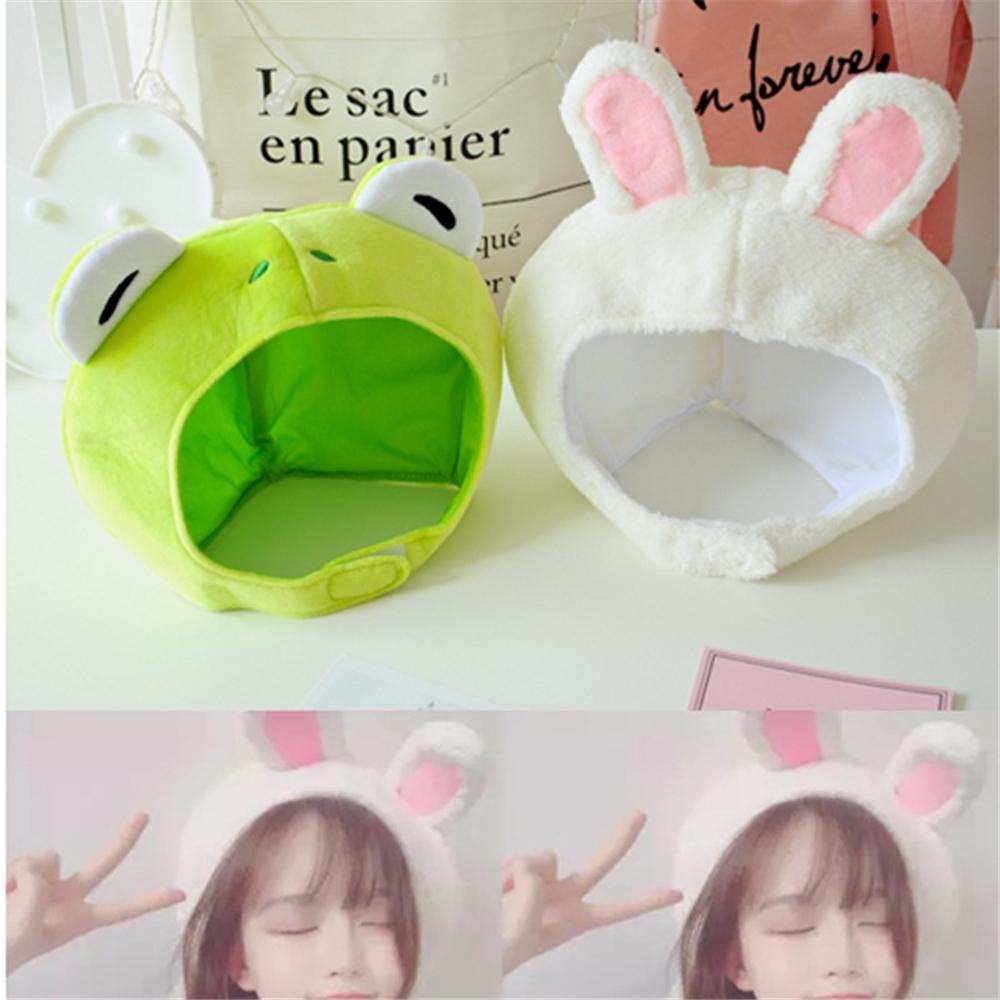 Caps Warmer Bonnet Green Headgear Winter Autumn Hats Rabbit Bunny Ears Plush Hat Big Frog Eyes Hat