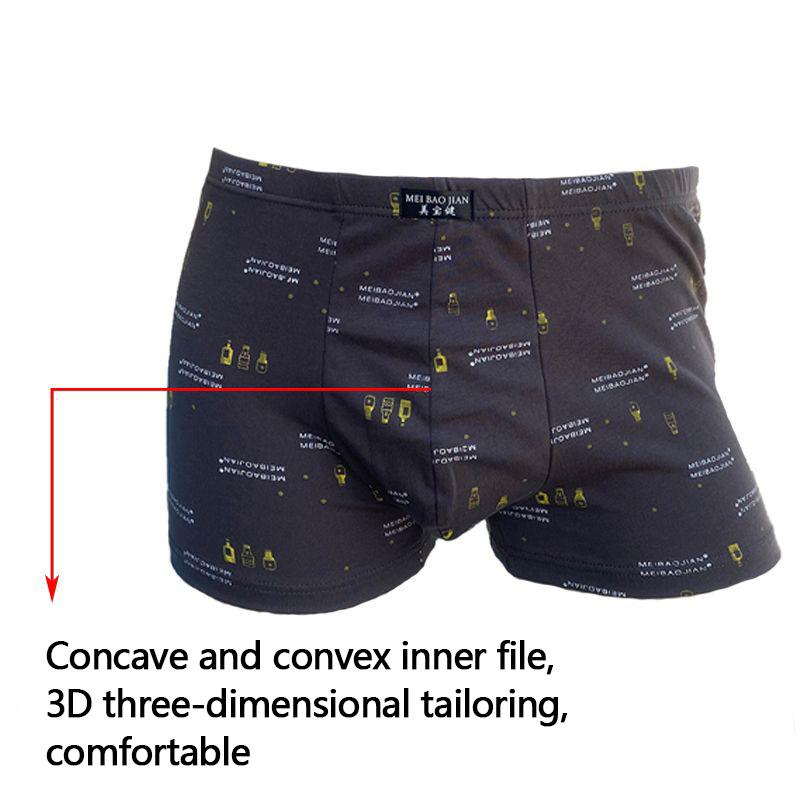 100% Cotton Men's Underwear Trend Four-corner Boxer Shorts Breathable Plus Size Loose Underwear 5pcs
