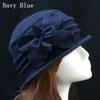 Flower Felt Hat Wool Bucket Hats Elegant Ladies Winter Vintage Women's Cloche