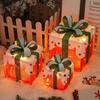 3 Pcs Christmas Lighted Gift Boxes with Bow LED Light Up Present Boxes for Indoor Outdoor Home Porch Xmas Tree Party Decor
