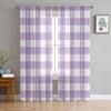 Purple White Plaid Window Treatment Tulle Modern Sheer Curtains for Kitchen Living Room the Bedroom Curtains Decoration